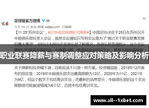 职业联赛降薪与赛制调整应对策略及影响分析